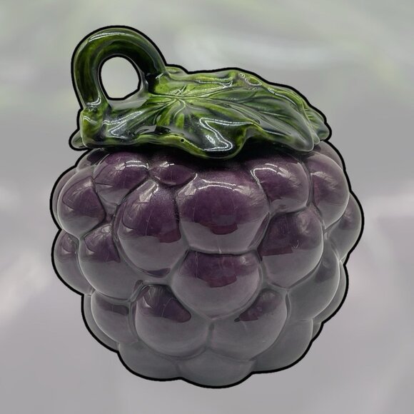 Metlox MCM California Pottery Grape Canister Cookie Jar Kitchen Collectible USA - Picture 6 of 16